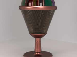 table lamp bronze stained glass glass 3D Model