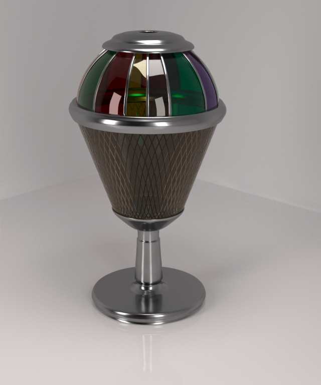 table lamp steel stained glass glass 3D मॉडल .c4d .max .obj .3ds .fbx .stl .blend 