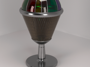 table lamp steel stained glass glass 3D 模型