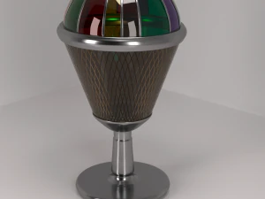 테이블 램프 강철 스테인드 글라스 유리 3D 모델