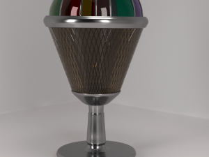 table lamp steel stained glass glass 3D मॉडल