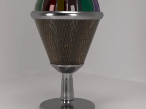 테이블 램프 강철 스테인드 글라스 유리 3D 모델