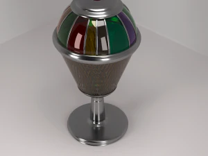 테이블 램프 강철 스테인드 글라스 유리 3D 모델