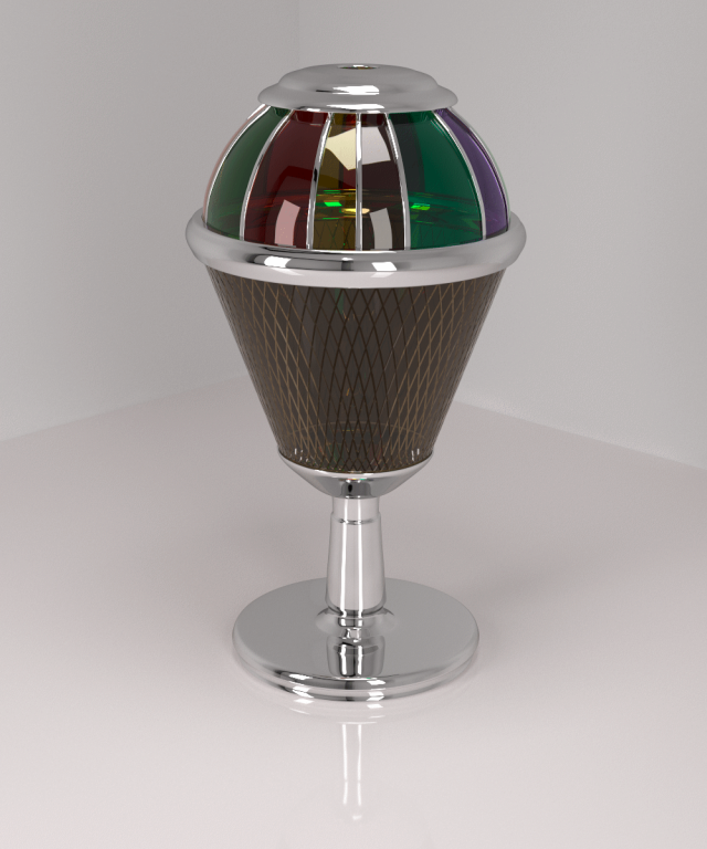 table lamp chrome stained glass glass 3D 模型 .c4d .max .obj .3ds .fbx .stl .blend 