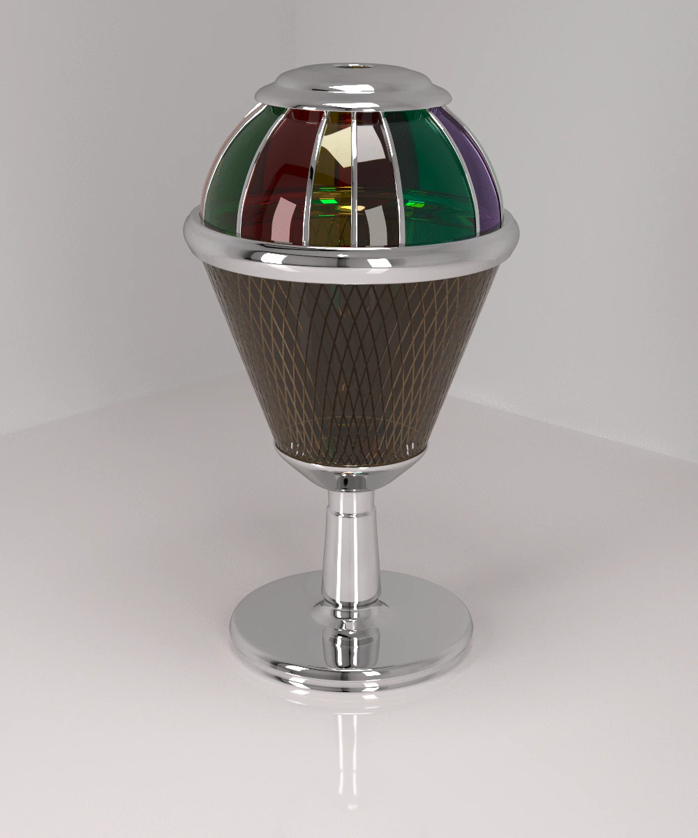 table lamp chrome stained glass glass 3D Model .c4d .max .obj .3ds .fbx .stl .blend 