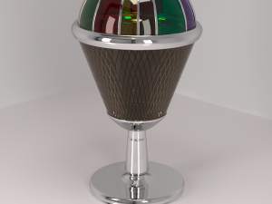 table lamp chrome stained glass glass 3D 模型