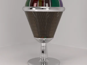table lamp chrome stained glass glass 3D Model