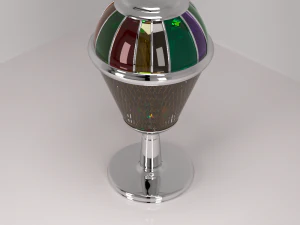table lamp chrome stained glass glass 3D Model