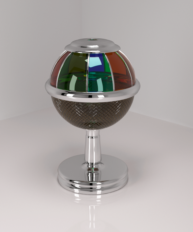 table lamp chrome stained glass glass 3D Model .c4d .max .obj .3ds .fbx .stl .blend 