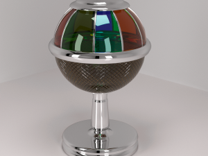 table lamp chrome stained glass glass 3D 模型