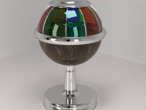 테이블 램프 크롬 스테인드 글라스 유리 3D 모델