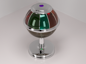 table lamp chrome stained glass glass 3D Model