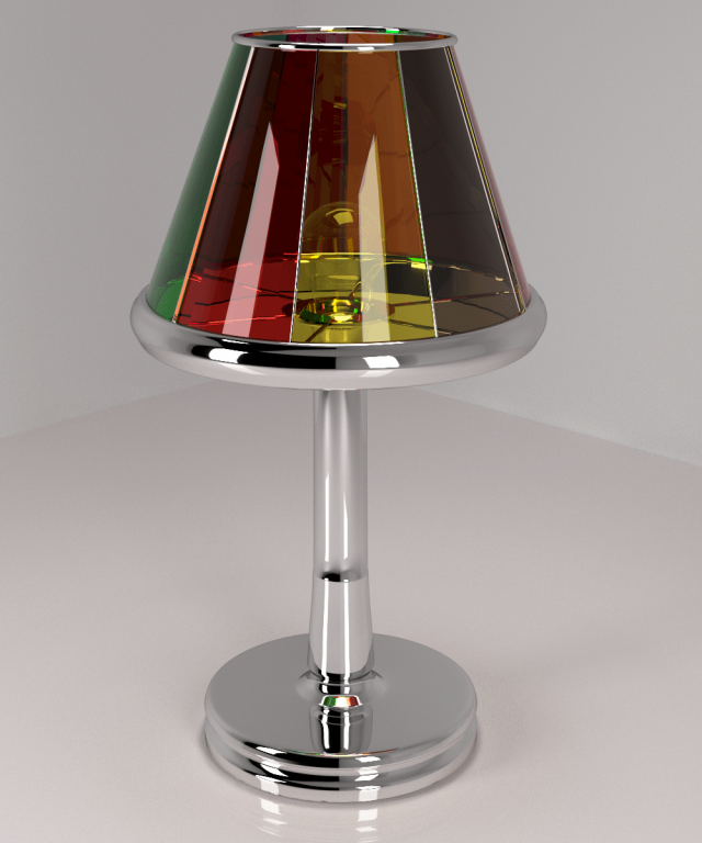table lamp chrome stained glass glass 3D Model .c4d .max .obj .3ds .fbx .stl .blend 