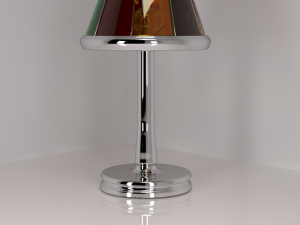 table lamp chrome stained glass glass 3D Model