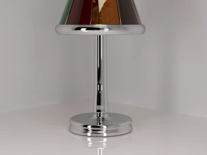 table lamp chrome stained glass glass 3D Model