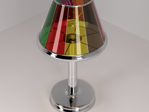 table lamp chrome stained glass glass 3D Model