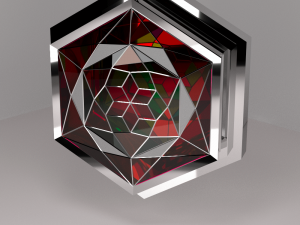 wall lamp chrome stained glass glass 3D Model