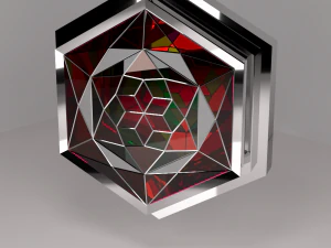 kinkiet chromowany witraż ze szkła Model 3D