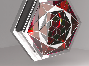 wall lamp chrome stained glass glass Modelo 3D