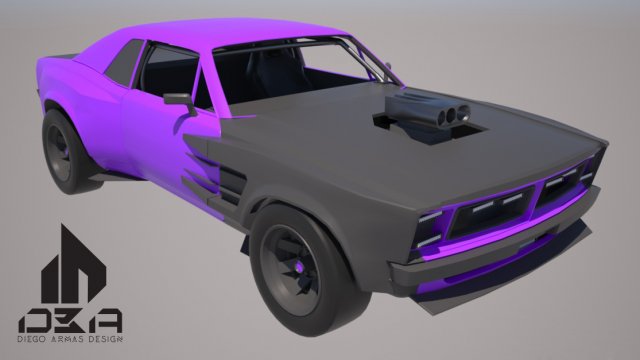 cyberpunk muscle car srrx concept Modelo 3D .c4d .max .obj .3ds .fbx .stl .blend 