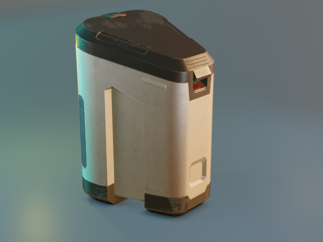 Sci-fi industrial container 3D Model .c4d .max .obj .3ds .fbx .stl .blend 