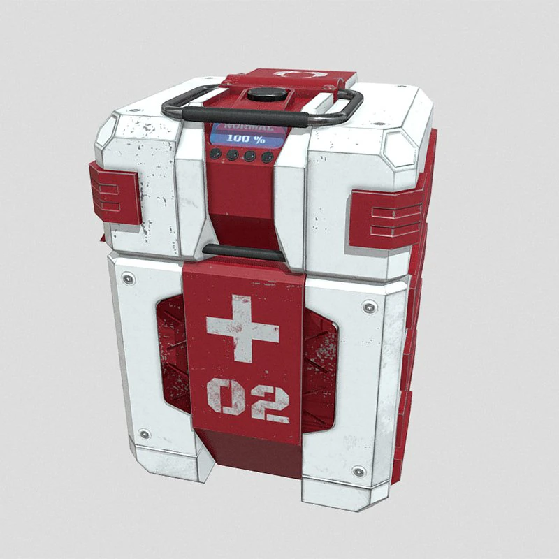 Sci-fi first aid kit 2 in 1 3D Model .c4d .max .obj .3ds .fbx .stl .blend 