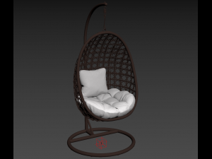 wicker armchair Modello 3D