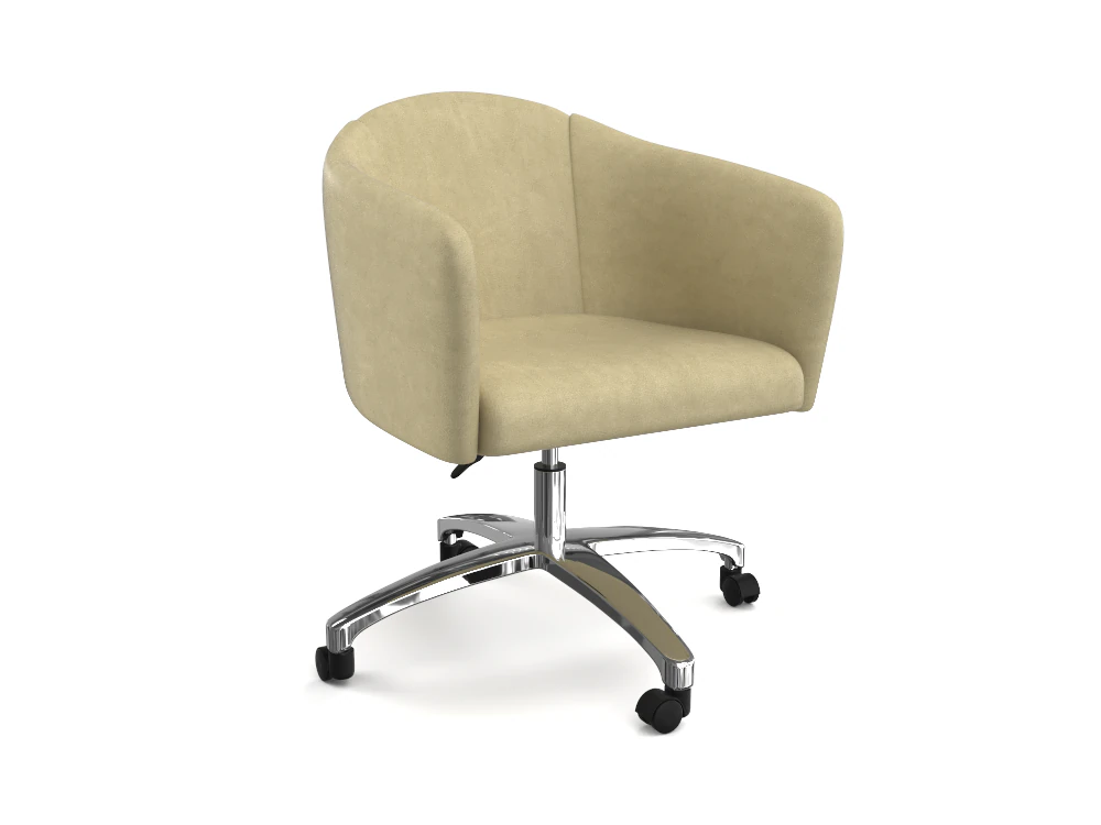 soft armchair with wheels 3D Model .c4d .max .obj .3ds .fbx .stl .blend