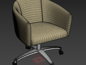 soft armchair with wheels 3D 模型