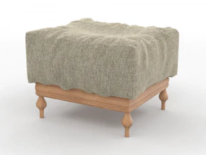 miękka pufa pbr Model 3D