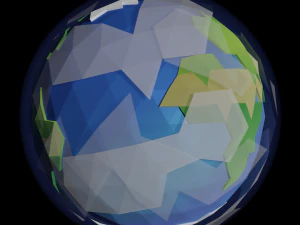 low poly stylized earth 3D Model