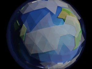 low poly stylized earth 3D Model