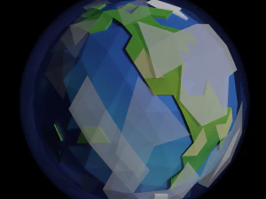 low poly stylized earth 3D Model