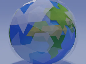 low poly stylized earth 3D Model