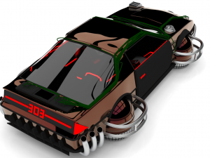 chevrolet camaro iroc-z 1990 cyberpunk Model 3D