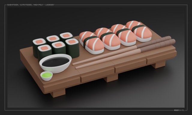 sushitoon 3D Model .c4d .max .obj .3ds .fbx .stl .blend 