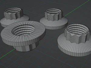 pernos y tuercas Modelo 3D
