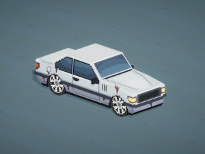 Old Gray Car Coupe From ChemodenStudio Low-poly 3D Models