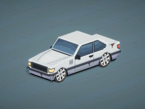 Old Gray Car Coupe From ChemodenStudio Low-poly 3D Model
