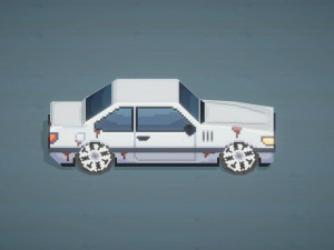 Old Gray Car Coupe From ChemodenStudio Low-poly 3D Model