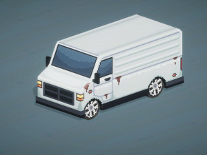 Old Gray Car Minibus From ChemodenStudio Low-poly 3D 3D मॉडल