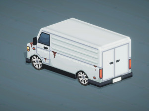 Old Gray Car Minibus From ChemodenStudio Low-poly 3D 3D मॉडल