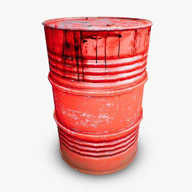 steel drum-barrel 3D 模型 .c4d .max .obj .3ds .fbx .stl .blend 
