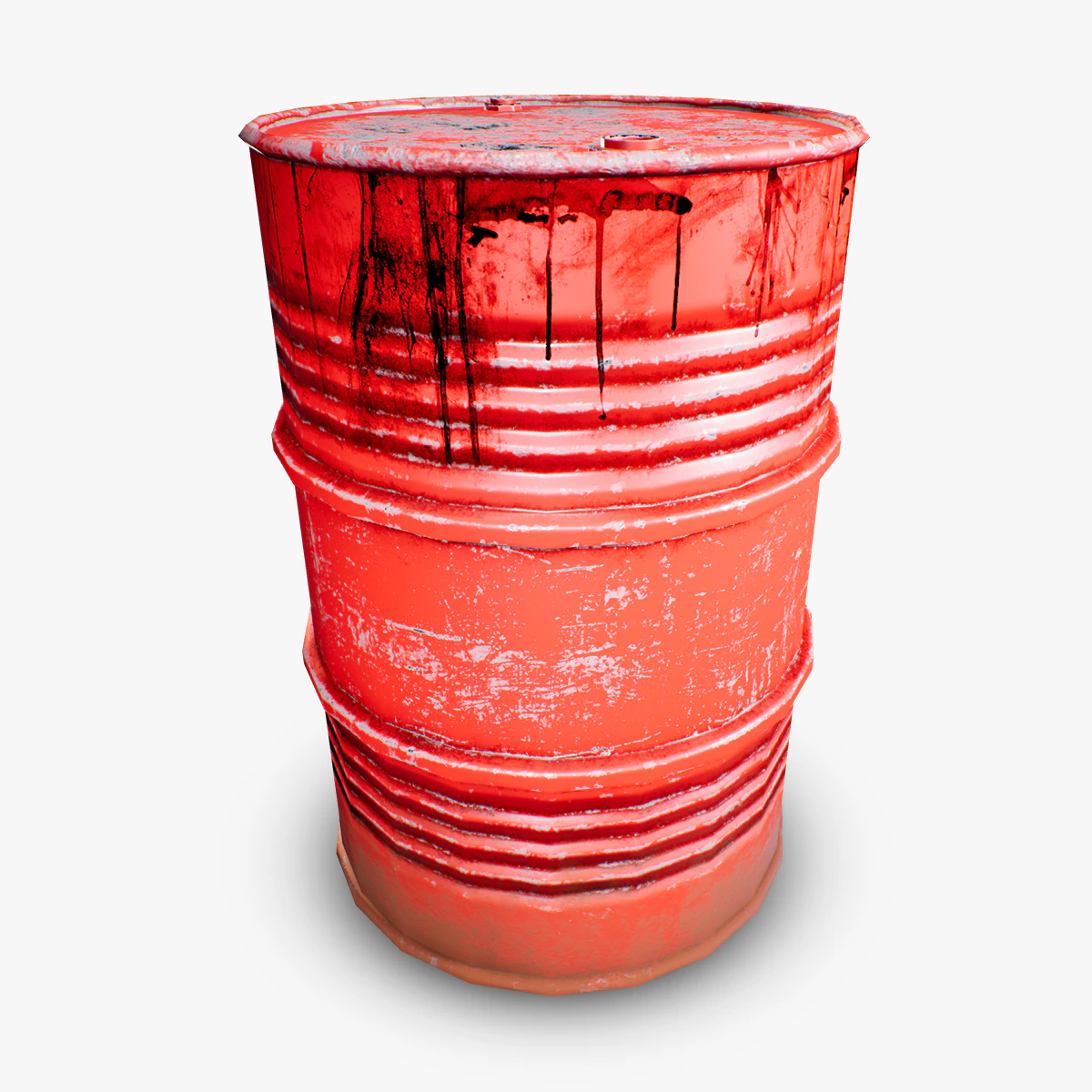 steel drum-barrel 3D Model .c4d .max .obj .3ds .fbx .stl .blend 