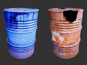 steel drum-barrel 3D 模型