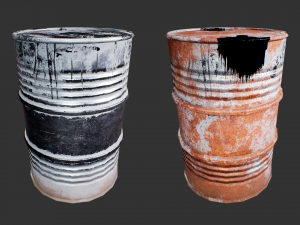 steel drum-barrel 3D 模型