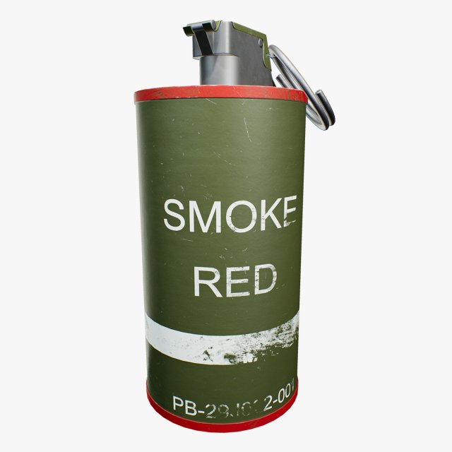 m18 smoke grenade Model 3D .c4d .max .obj .3ds .fbx .stl .blend 
