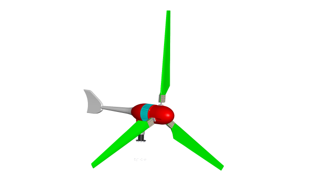 wind turbine Model 3D .c4d .max .obj .3ds .fbx .stl .blend 
