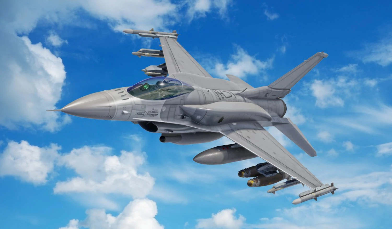 F-16 Fighting Falcon 3D Model .c4d .max .obj .3ds .fbx .stl .blend