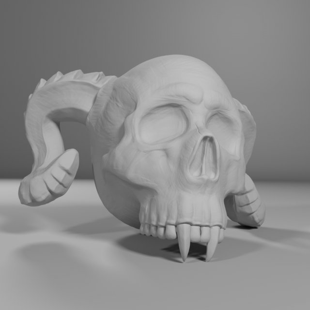 demon scull 3D 模型 .c4d .max .obj .3ds .fbx .stl .blend